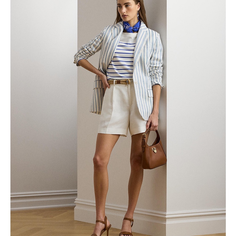 Lauren Ralph Lauren Blue and White Striped Blazer - Picture 2 of 8